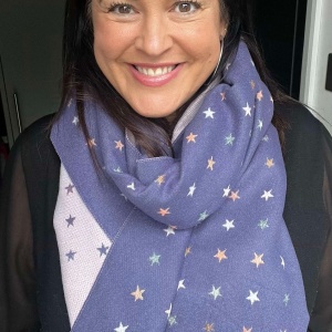 Reversible Stars Scarf - Gentle Indigo